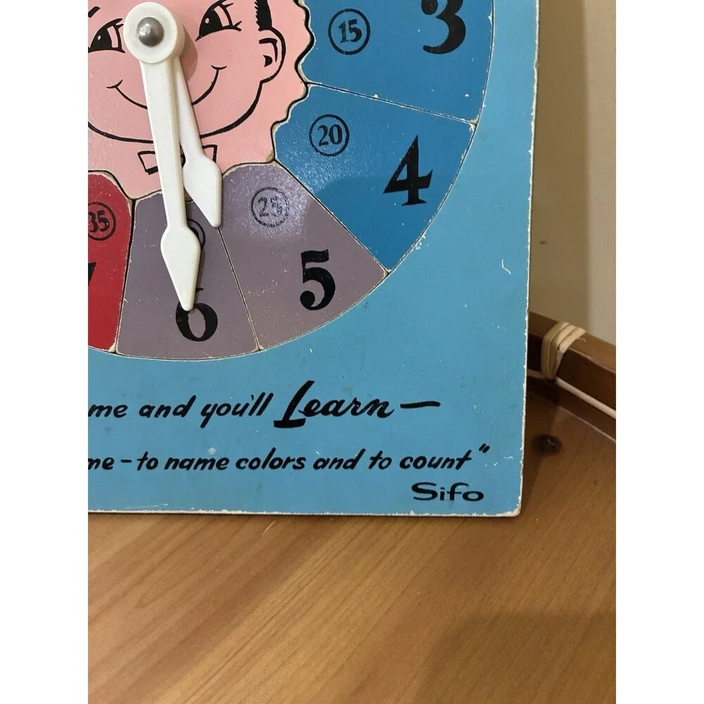 Vintage Puzzle I'M TIMMY TIME Color Wheel Clock Complete 13 Pieces 1960’s